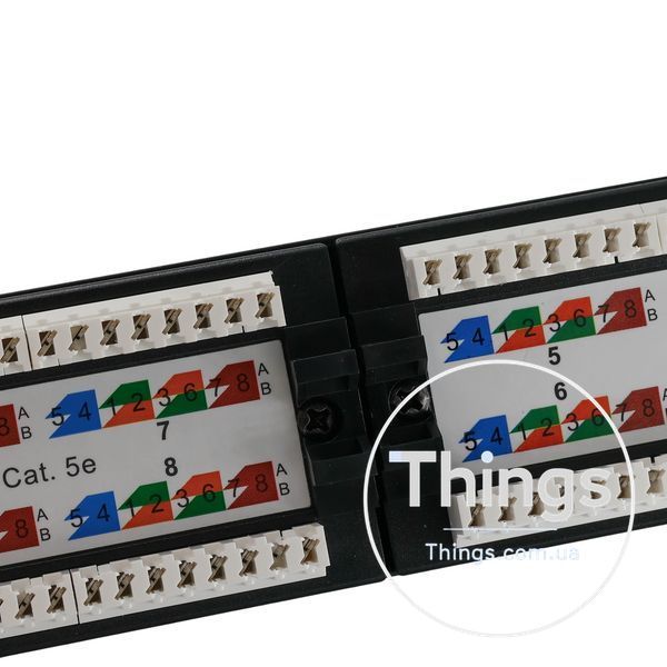 Патч-панель 19" 24хRJ-45 UTP кат.5e, із заднім організатором CM-2166 фото