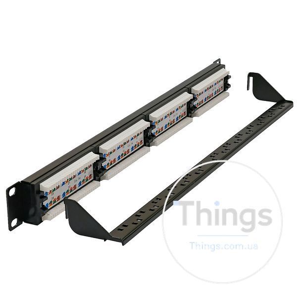 Патч-панель 19" 24хRJ-45 UTP кат.5e, із заднім організатором CM-2166 фото