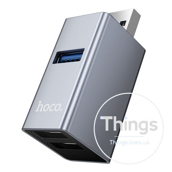 Хаб USB Hoco HB54 3in1 adapter(USB to USB3.0+USB2.0*2) Од1-00048731 фото