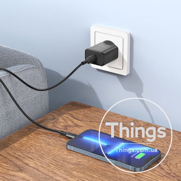 Home Charger 20W PD C to Lightning Cable (1m) Borofone BA71A &mdash; White К2-000073994 фото