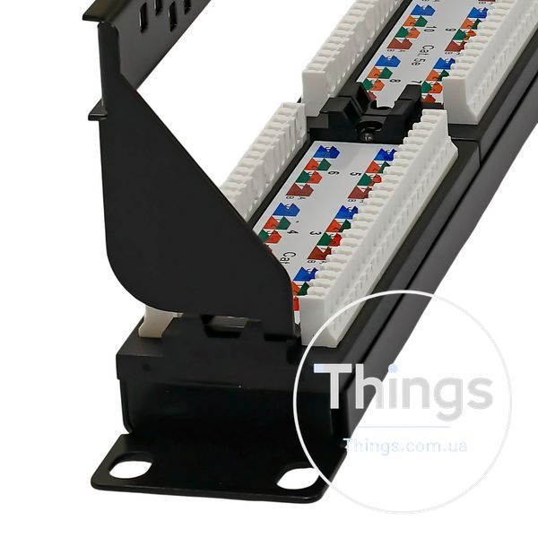 Патч-панель 19" 24хRJ-45 UTP кат.5e, із заднім організатором CM-2166 фото