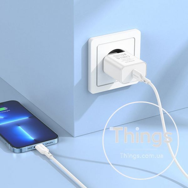 Home Charger 20W PD C to Lightning Cable (1m) Borofone BA71A &mdash; White К2-000073994 фото