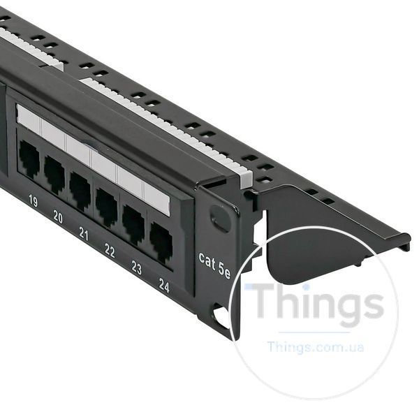 Патч-панель 19" 24хRJ-45 UTP кат.5e, із заднім організатором CM-2166 фото