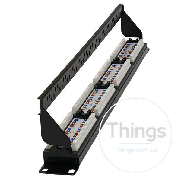 Патч-панель 19" 24хRJ-45 UTP кат.5e, із заднім організатором CM-2166 фото