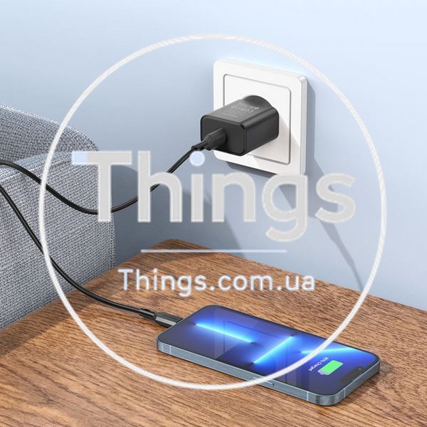 Home Charger 20W PD C to Lightning Cable (1m) Borofone BA71A &mdash; White К2-000073994 фото