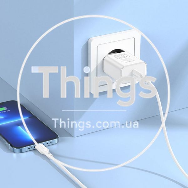 Home Charger 20W PD C to Lightning Cable (1m) Borofone BA71A &mdash; White К2-000073994 фото