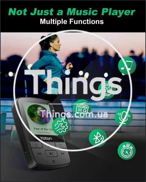 MP3 плеер YOTON YM03 Bluetooth 5.2, 64 ГБ - Hi-Res аудио, 1.4| экран, FM-радио, спортивный клип, USB-C, черный K1-000805 фото