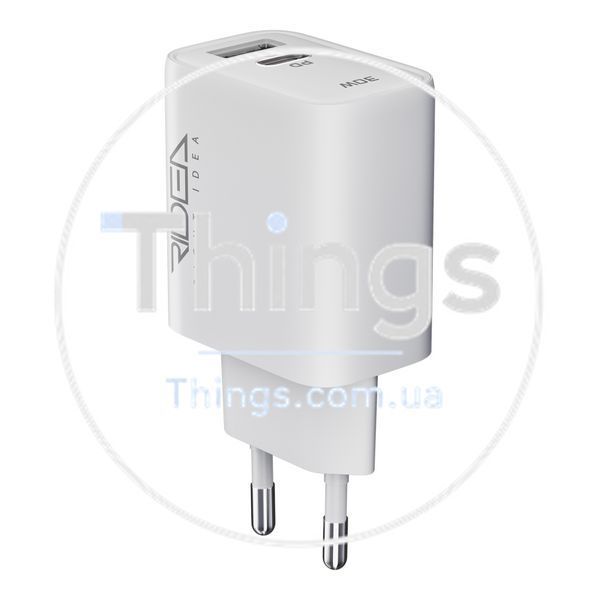 Мережевий Зарядний Пристрій Ridea RW-30120 Turbo 1USB/1USB-C QC/PD 30W Од1-00046170 фото
