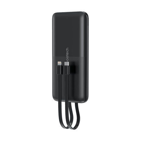 Повербанк 10000mAh Choetech B654 Black 22.5W QC3.0 PD3.0 вбудовані кабелі Type-C та Lightning K3-43-00147 фото