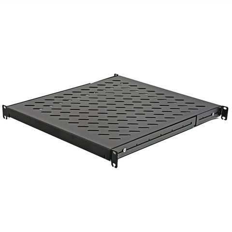 Полка 19" 4 точки кріпл. , 550мм глиб., перфорована , сталь , 1,5 мм , чорна CM-1169 фото