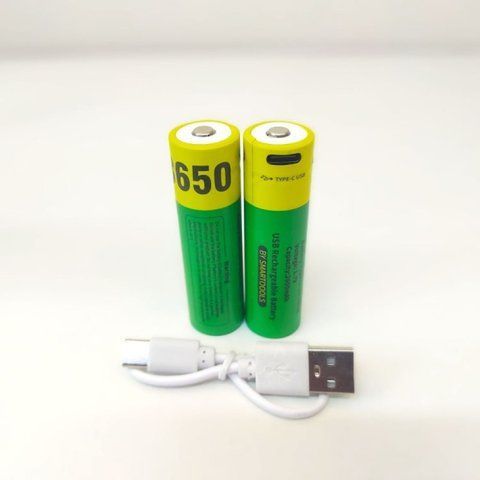 Аккумуляторные батарейки с Type-C разьемом Lithium-ion 2600mAh 18650 (2шт) K2-000081510 фото