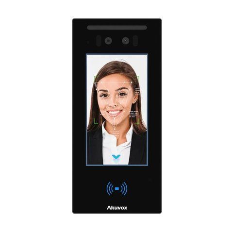 IP-відеопанель багатоабонентська 2Mp Akuvox E16C з екраном 5", розпізнаванням облич та зчитувачем Mifare / NFC / BLE / QR K3-87-00048 фото