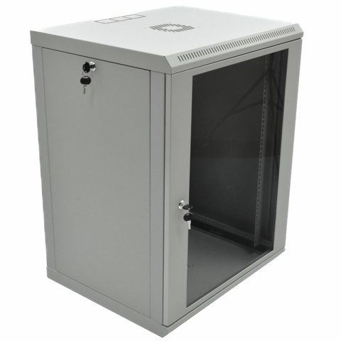 Шкаф 15U, 600х500х773 мм (ШxГxВ), L-type, акриловое стекло, серый CM-10519 фото