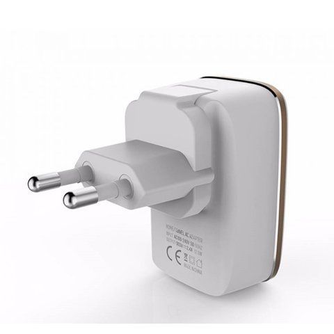 Home Charger 2.4A 2U Lightning Cable (1m) Ldnio A2204 White К2-000040552 фото
