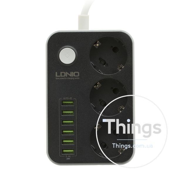 Мережевий Подовжувач LDNIO SE3631 6USB 3.4A / 3 Socket 00000010229 фото