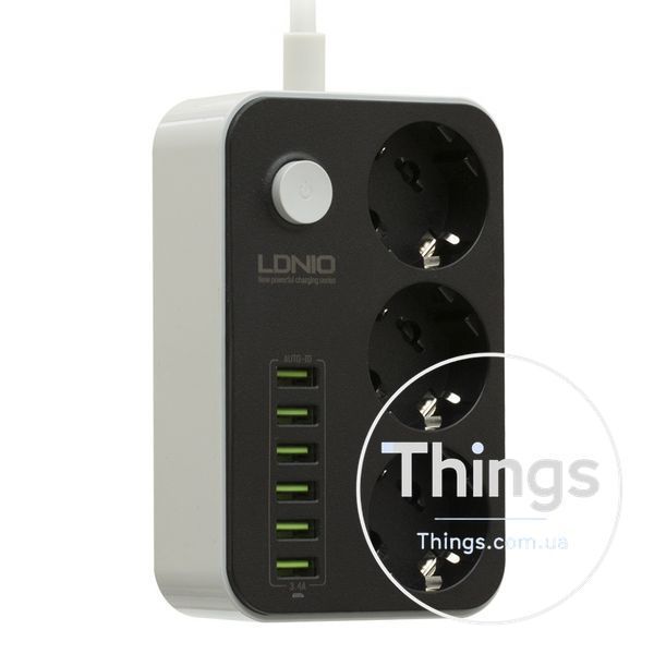 Мережевий Подовжувач LDNIO SE3631 6USB 3.4A / 3 Socket 00000010229 фото