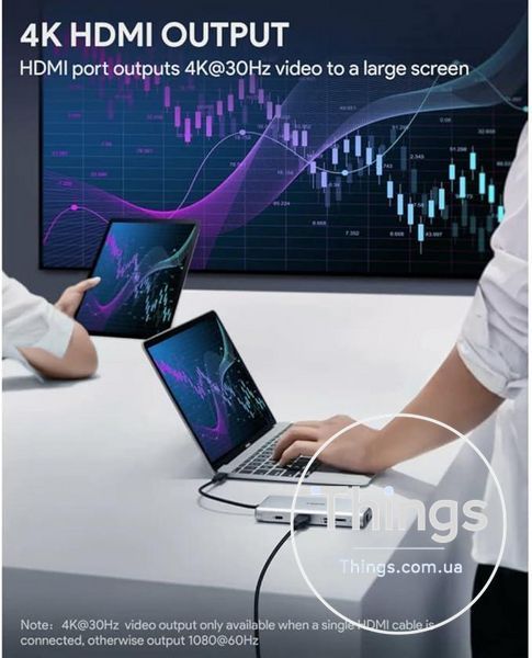 Док-станція Хаб Aukey CB-C89 USB-C Hub 10 в 1, PD 100 W, HDMI 4K, Кардридер, Lan 1000Mb. Уцінка K1-000454 фото