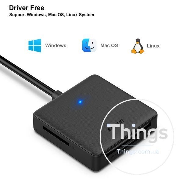 Картридер BENFEI для карт пам'яті USB-C/USB 3.0 адаптер пристрій читання карт пам'яті 4в1 портативний багатофункціональний K1-000431 фото