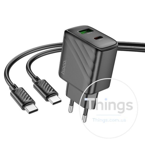 Мережевий Зарядний Пристрій Hoco CS23A 1USB/1USB-C PD/QC 30W+Type-C to Type-C Од1-00041172 фото