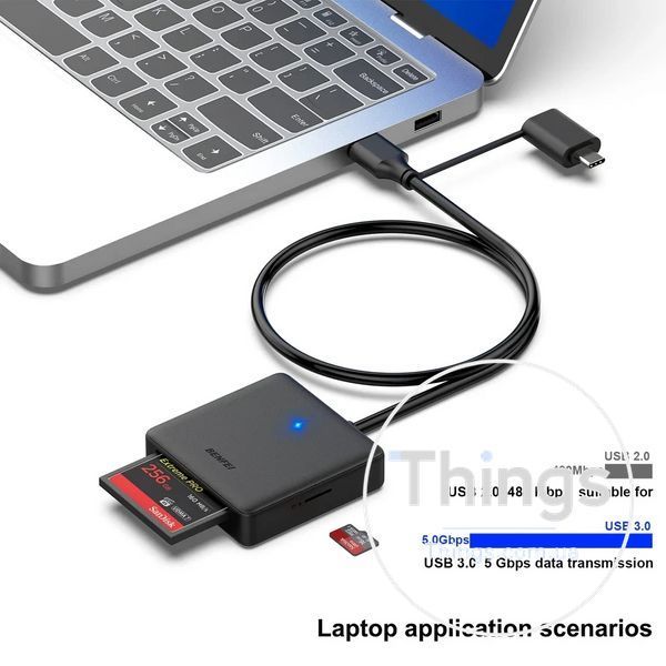 Картридер BENFEI для карт пам'яті USB-C/USB 3.0 адаптер пристрій читання карт пам'яті 4в1 портативний багатофункціональний K1-000431 фото