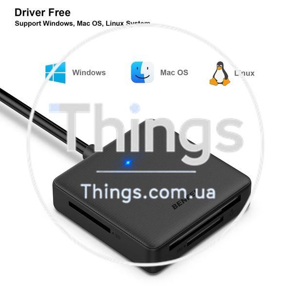 Картридер BENFEI для карт памяти USB-C/USB 3.0 адаптер устройство чтения карт памяти 4в1 портативный многофункциональный K1-000431 фото