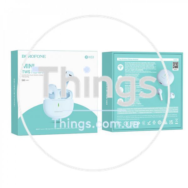 Bluetooth гарнітура TWS Borofone BW33 Handsome &mdash; Sierra Blue К2-000073899 фото