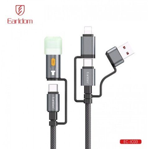 Led Lightning Cable 6 in 1 ( USB, L, С ) 60Watt (1.2m) &mdash; Earldom EC-IC03 K2-000083417 фото