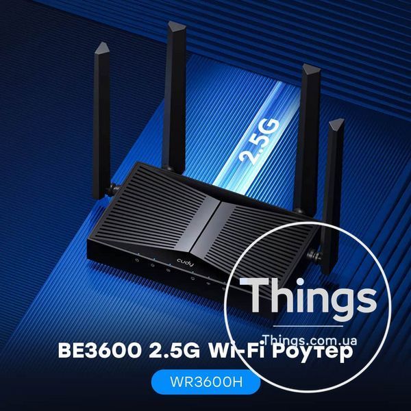 WiFi 7 Mesh-маршрутизатор Cudy WR3600H 2.5G дводіапазонний BE3600 K3-73-00557 фото