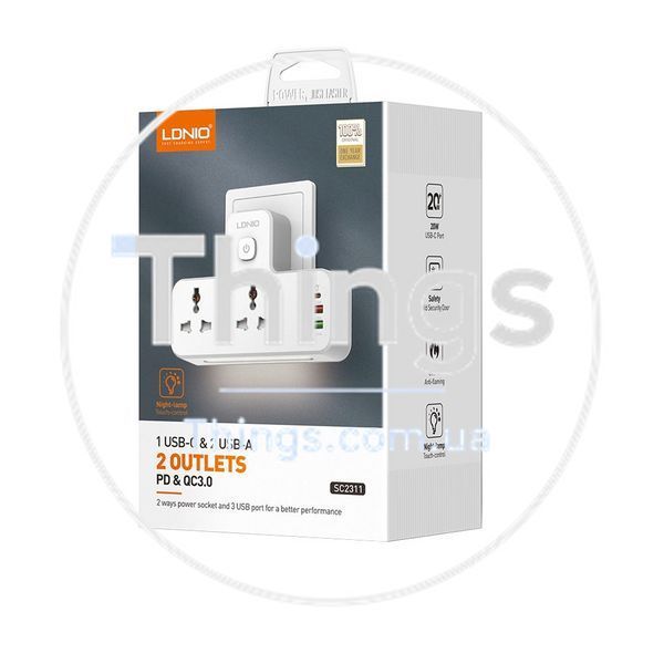 Фільтр живлення 2U 2P 1C 20W Ldnio SC2311 К2-000070642 фото