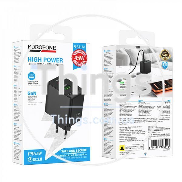 Home Charger 45W PD QC3.0 Borofone BAS16A K2-000083237 фото