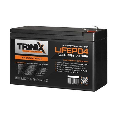 Акумуляторна батарея літій-залізо-фосфатна 12.8В 6А*год Trinix 12V6Ah LiFePO4 K3-44-00006 фото