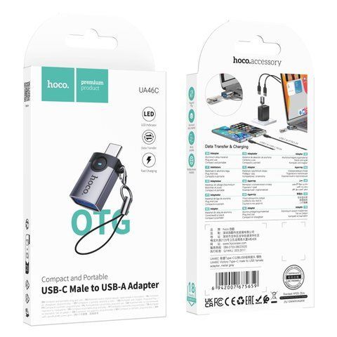 Перехідник Hoco UA46C Type-C male to USB female USB3.0 Од1-00049039 фото