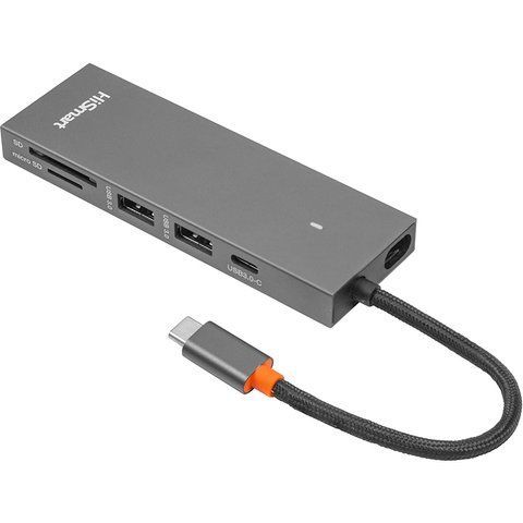 Адаптер HiSmart USB Type-C - 2 x USB 3.0, HDMI, SD, TF CA913459 фото