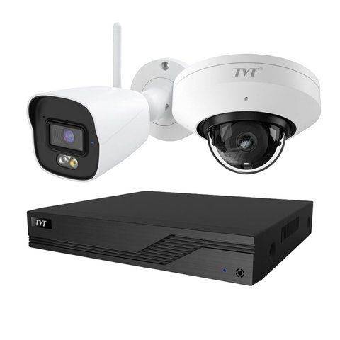 Комплект IP-відеонагляду на 2 камери TVT IP-Video Kit 2x5Mp (D/B) WiFi: 1 циліндрична 5Mp WiFi відеокамера + 1 купольна 5Mp WiFi відеокамера + 4-канальний 8Mp відеореєстратор K3-77-00327-77-00472-4 фото