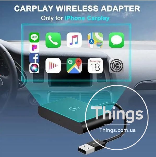 Автомобільний адаптер для бездротового зв'язку CarPlay і Apple Wireless Car Adapter K1-000335 фото