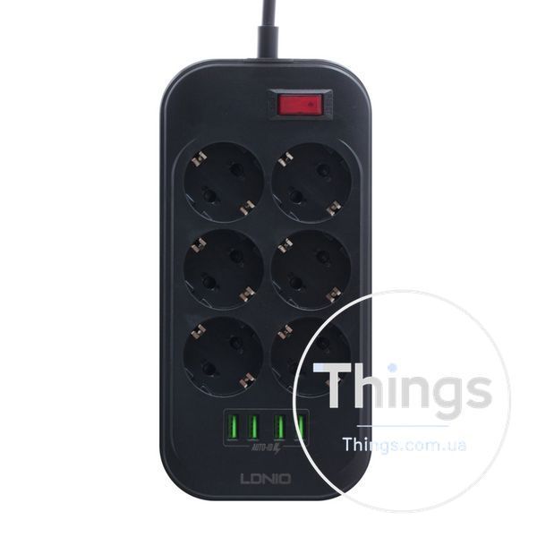 Мережевий Подовжувач LDNIO SE6403 4USB / 6 Socket Од1-00024281 фото
