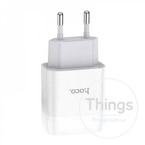 Home Charger 2.4A 2U USB C Cable (1m) Hoco C73A &mdash; White K2-000068642 фото