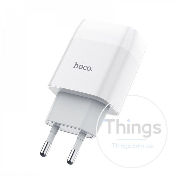 Home Charger 2.4A 2U USB C Cable (1m) Hoco C73A &mdash; White K2-000068642 фото