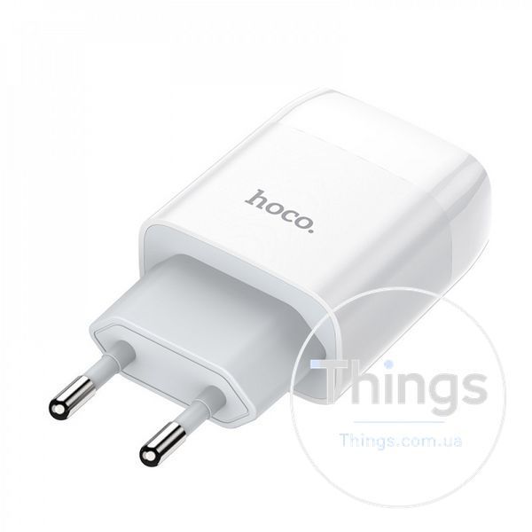 Home Charger 2.4A 2U USB C Cable (1m) Hoco C73A &mdash; White K2-000068642 фото