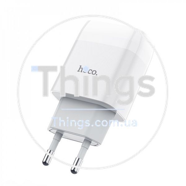 Home Charger 2.4A 2U USB C Cable (1m) Hoco C73A &mdash; White K2-000068642 фото