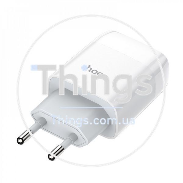 Home Charger 2.4A 2U USB C Cable (1m) Hoco C73A &mdash; White K2-000068642 фото