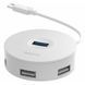 HUB USB C Baseus(CAHUB-G) Airjoy round box (Type-C to USB3.0*1+USB2.0*3)10cm — CAHUB-G02 White
