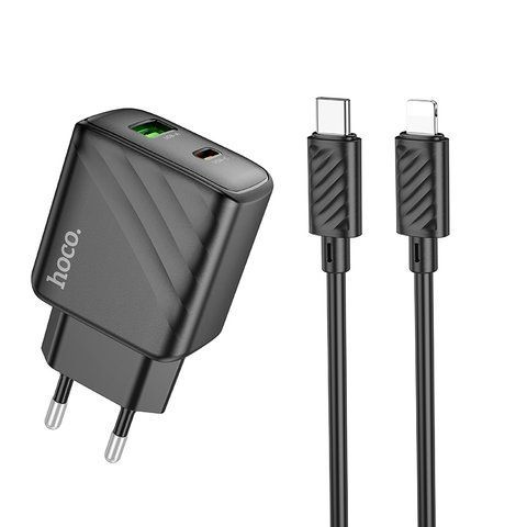 Мережевий Зарядний Пристрій Hoco CS23A 1USB/1USB-C PD/QC 30W+Type-C to Lightning Од1-00041171 фото