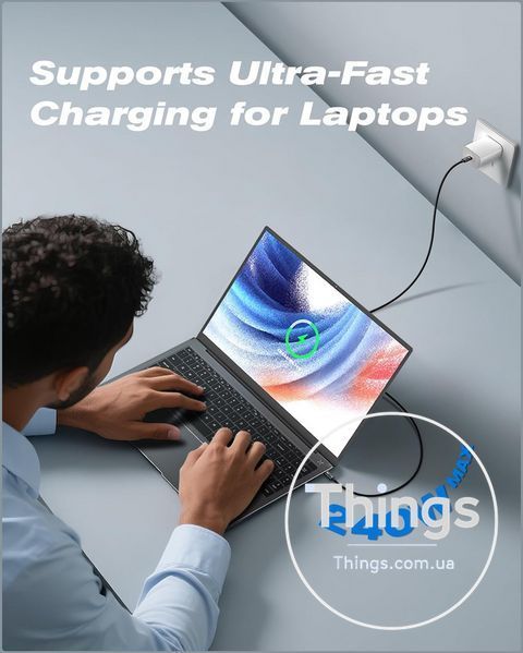 Кабель Thunderbolt 4 USB-C 1м, 240W 40Gbps 5A USB Type-C 8K/dual 4K PD швидка зарядка чорний сертифікований K1-000862 фото