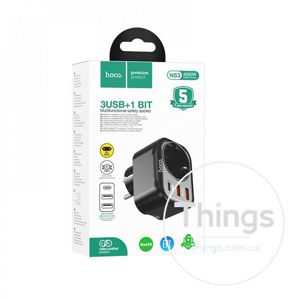 Home Charger 20W PD 2U Hoco NS3 &mdash; Black К2-000077487 фото