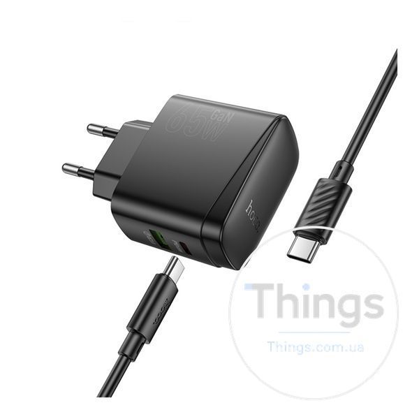 Мережевий Зарядний Пристрій Hoco CS63A 1USB/1USB-C PD65W/QC GAN+Type-C to Type-C Од1-00045171 фото