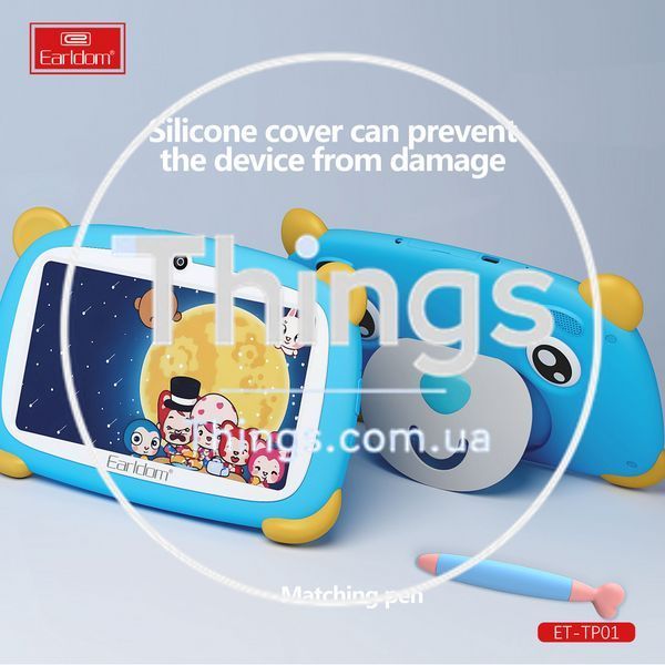 Планшет 6" 4/32 ГБ, Android 7, Wi-Fi, Dual Camera 0.3/2.0MP, детский Earldom ET-TP01 идеальный для обучения и развлечений К2-000082334 фото