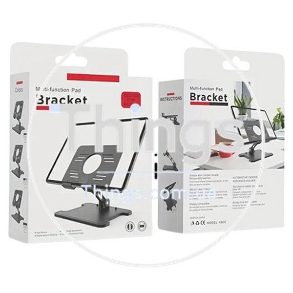 Phone & Tablet Stand &mdash; Desktop Biaxial Foldable Metal Grey K-605 К2-000078756 фото
