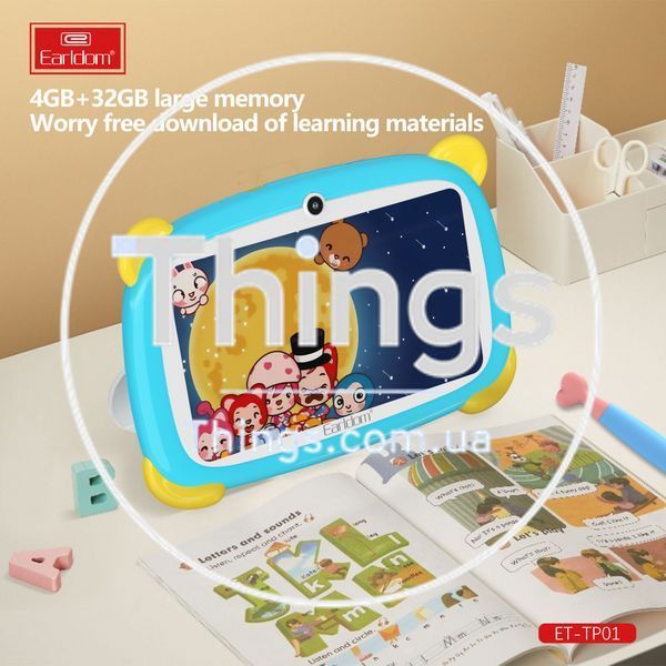 Планшет 6" 4/32 ГБ, Android 7, Wi-Fi, Dual Camera 0.3/2.0MP, детский Earldom ET-TP01 идеальный для обучения и развлечений К2-000082334 фото
