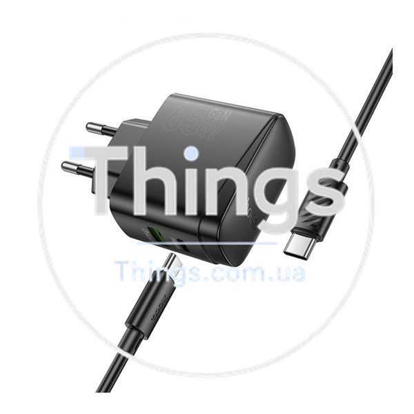 Мережевий Зарядний Пристрій Hoco CS63A 1USB/1USB-C PD65W/QC GAN+Type-C to Type-C Од1-00045171 фото